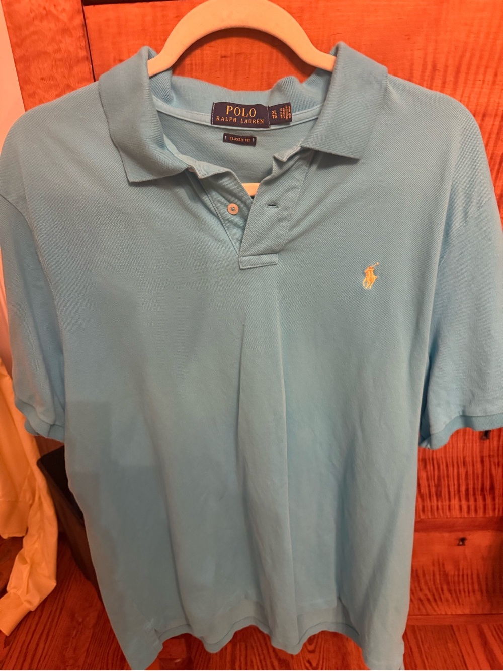Polo by Ralph Lauren Light Blue Short Sleeve Polo with Yellow Pony